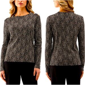 Rafaella Animal Print Long Sleeve Top, Size XL - NWT